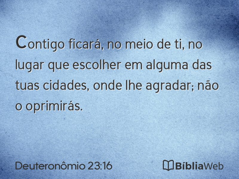Deuteronômio 23:16 em imagem para compartilhar