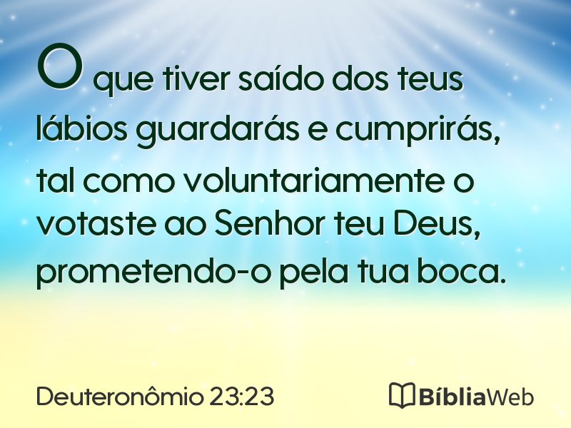 Deuteronômio 23:23 em imagem para compartilhar