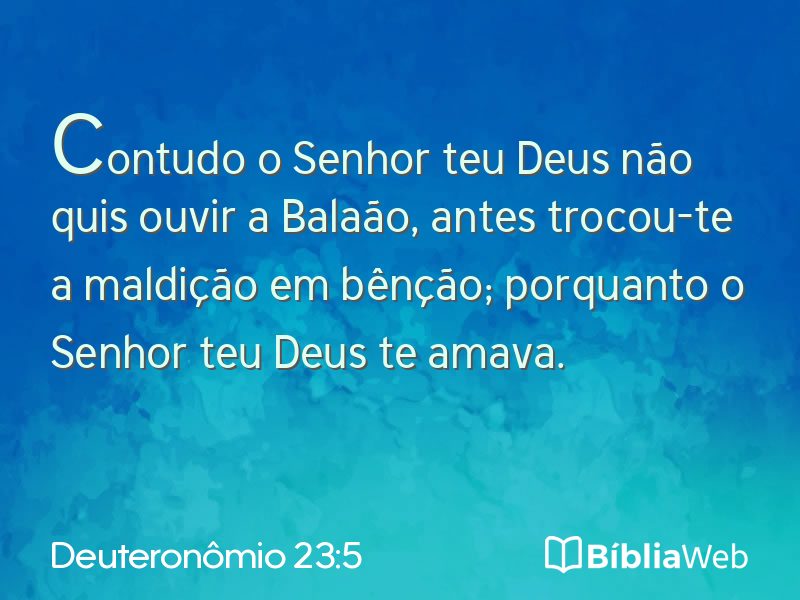 Deuteronômio 23:5 em imagem para compartilhar