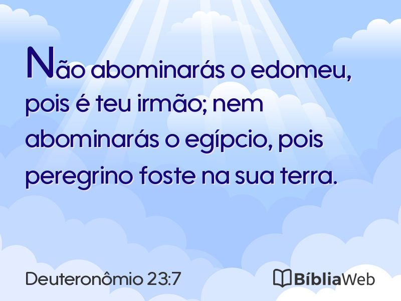 Deuteronômio 23:7 em imagem para compartilhar