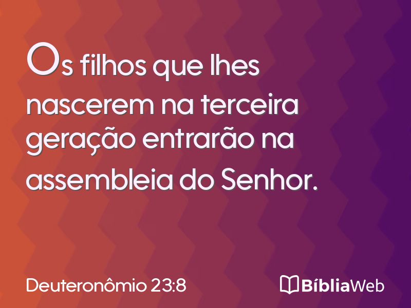 Deuteronômio 23:8 em imagem para compartilhar