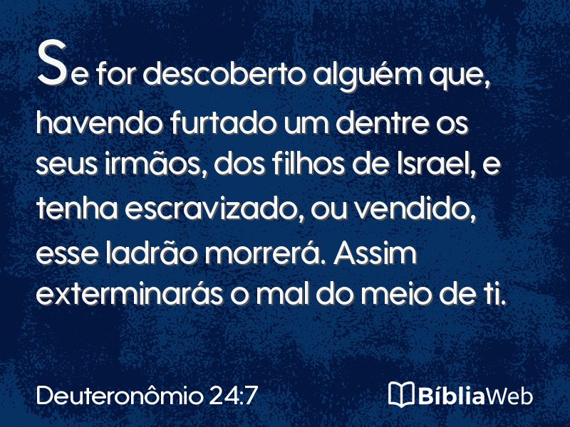Deuteronômio 24:7 em imagem para compartilhar