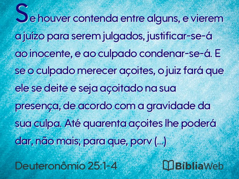 Deuteronômio 25:1-4 em imagem para compartilhar