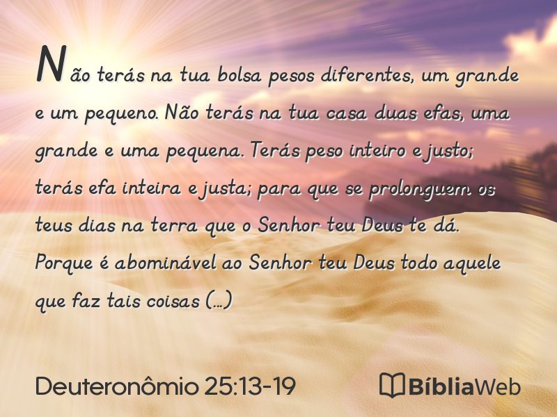 Deuteronômio 25:13-19 em imagem para compartilhar