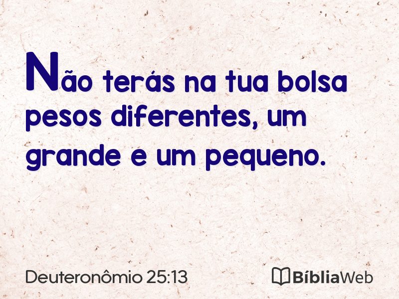 Deuteronômio 25:13 em imagem para compartilhar