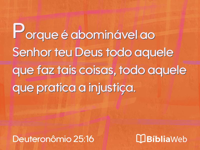 Deuteronômio 25:16 em imagem para compartilhar