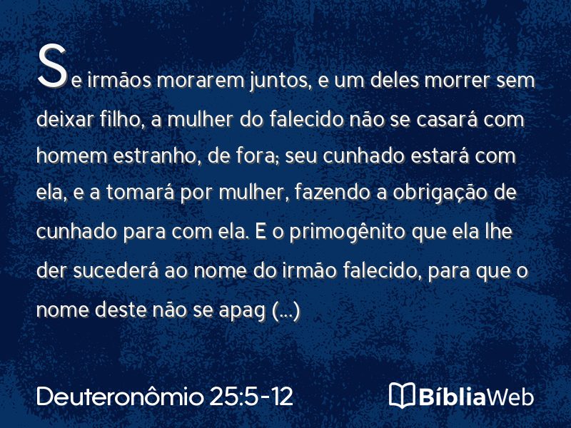 Deuteronômio 25:5-12 em imagem para compartilhar