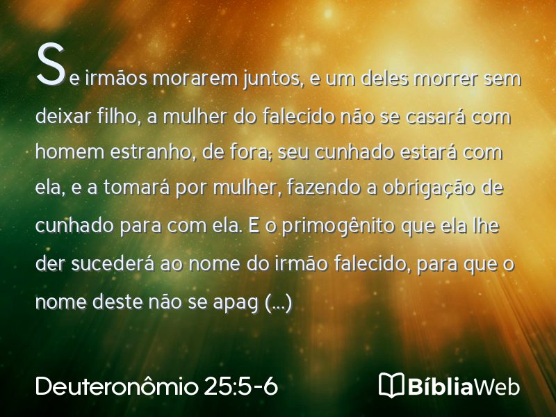 Deuteronômio 25:5-6 em imagem para compartilhar