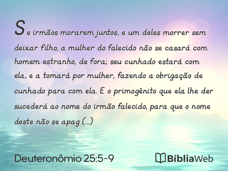 Deuteronômio 25:5-9 em imagem para compartilhar