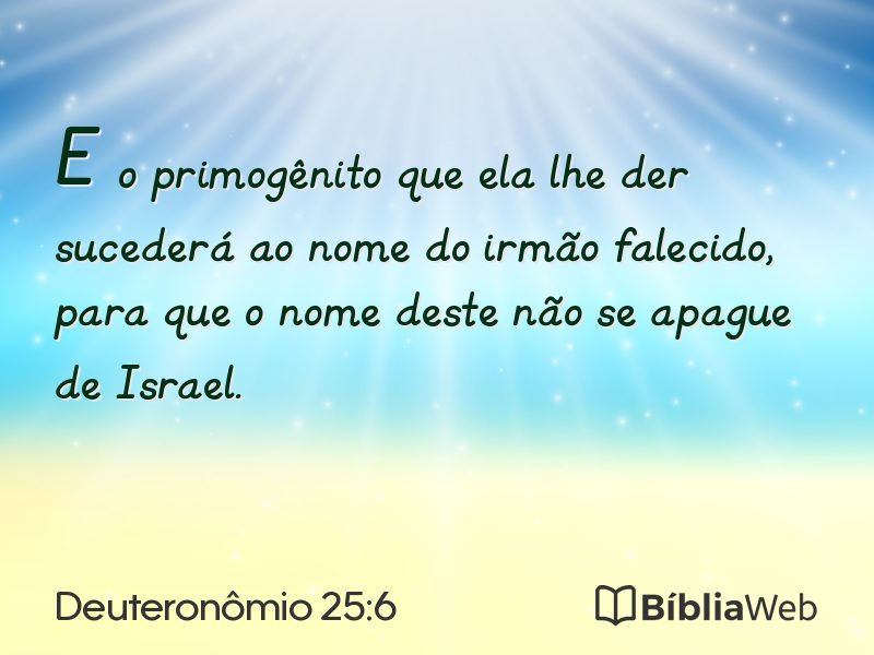 Deuteronômio 25:6 em imagem para compartilhar