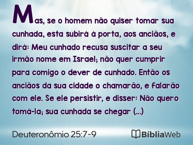 Deuteronômio 25:7-9 em imagem para compartilhar