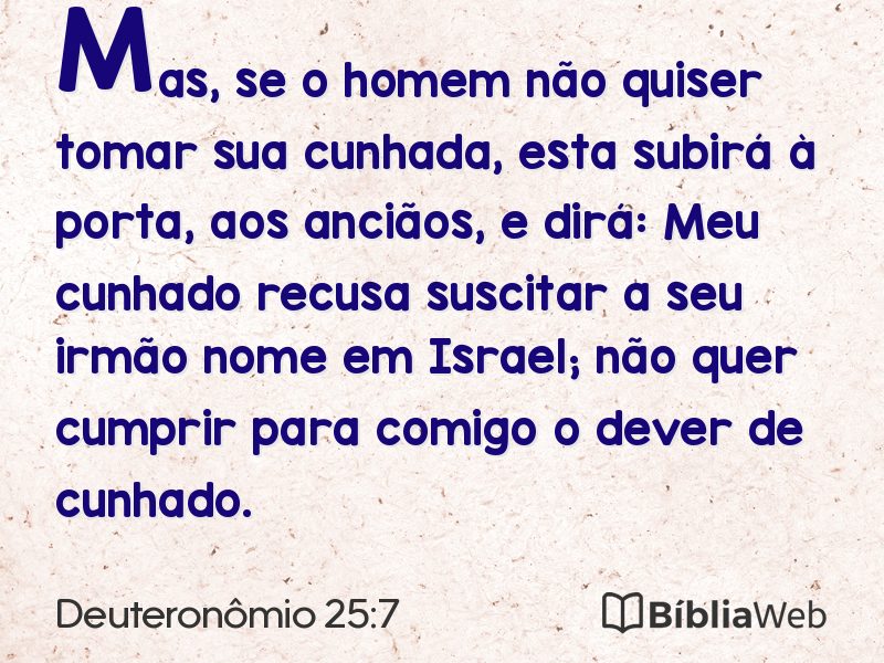 Deuteronômio 25:7 em imagem para compartilhar