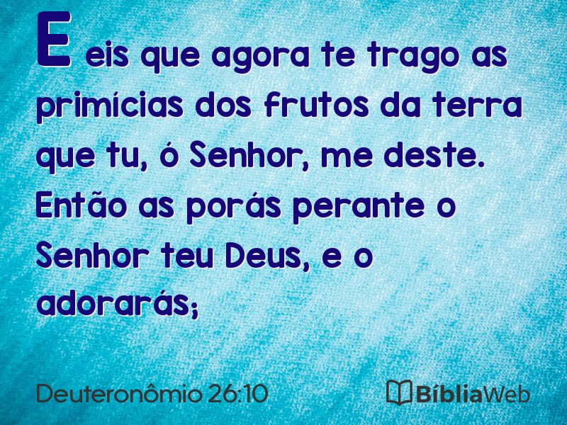 Deuteronômio 26:10 em imagem para compartilhar