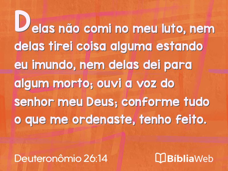 Deuteronômio 26:14 em imagem para compartilhar