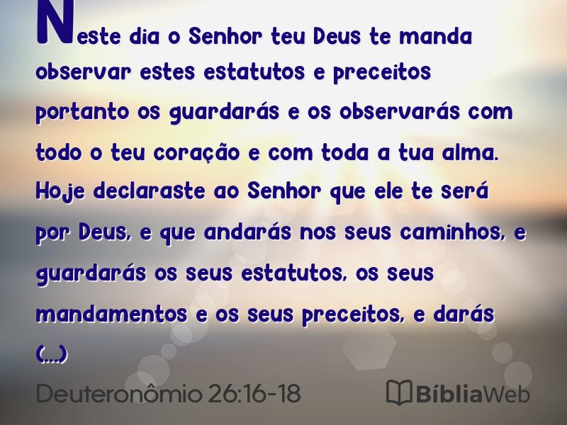 Deuteronômio 26:16-18 em imagem para compartilhar