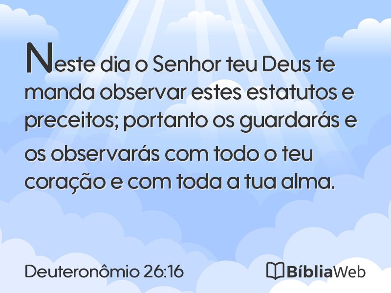 Deuteronômio 26:16 em imagem para compartilhar