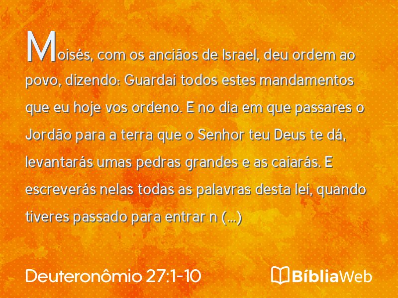 Deuteronômio 27:1-10 em imagem para compartilhar
