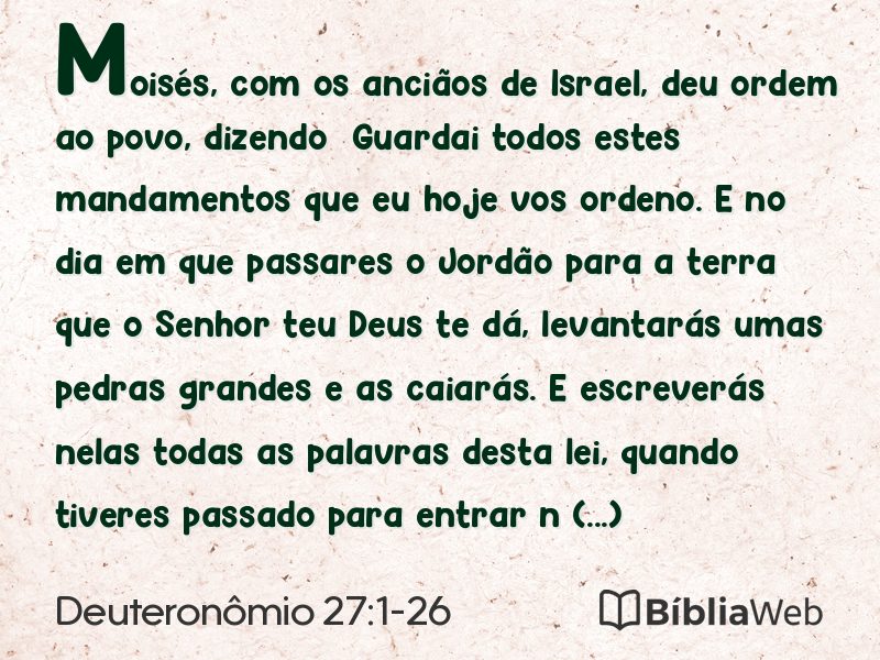 Deuteronômio 27:1-26 em imagem para compartilhar
