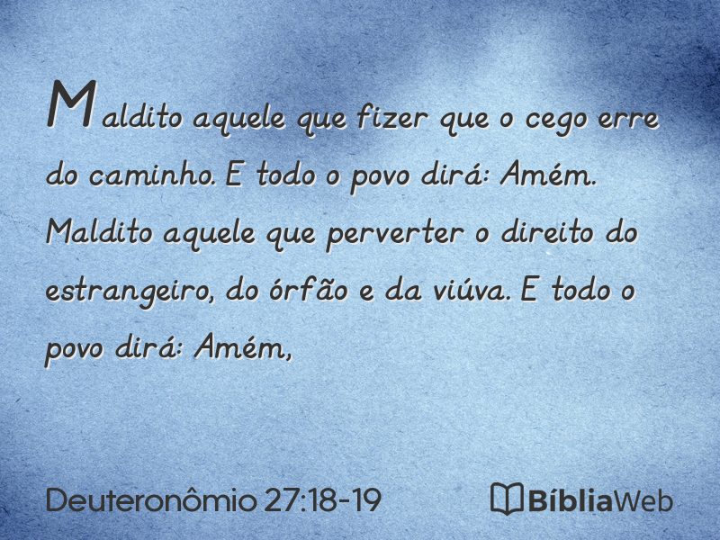 Deuteronômio 27:18-19 em imagem para compartilhar