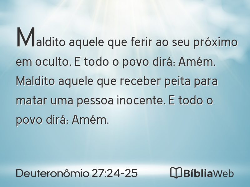 Deuteronômio 27:24-25 em imagem para compartilhar