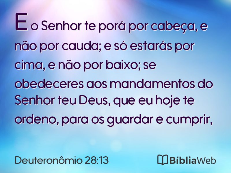 Deuteronômio 28:13 em imagem para compartilhar