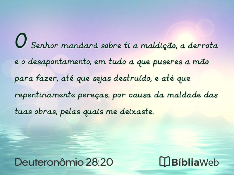 Deuteronômio 28:20 em imagem para compartilhar
