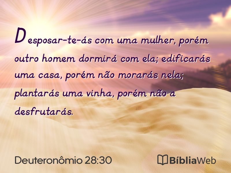 Deuteronômio 28:30 em imagem para compartilhar