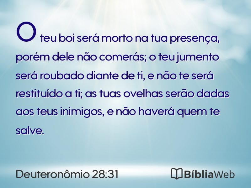 Deuteronômio 28:31 em imagem para compartilhar