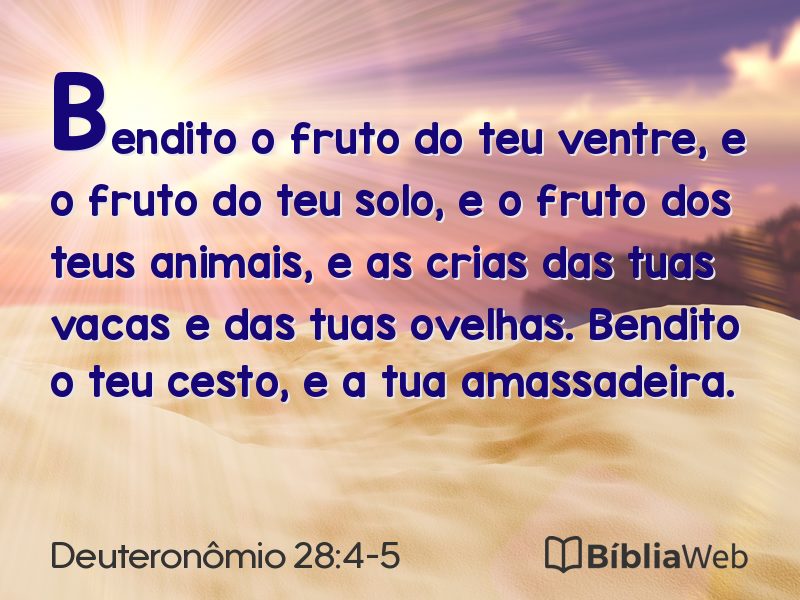 Deuteronômio 28:4-5 em imagem para compartilhar