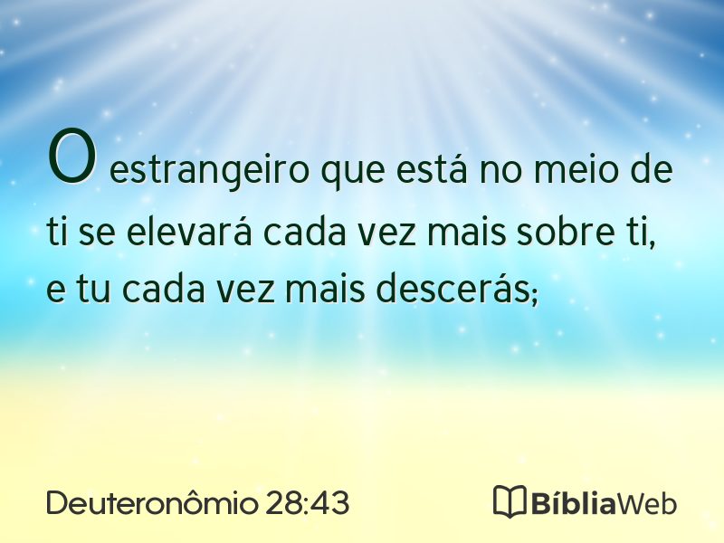 Deuteronômio 28:43 em imagem para compartilhar