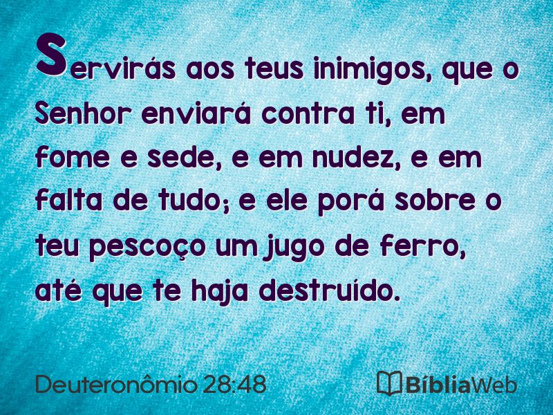 Deuteronômio 28:48 em imagem para compartilhar