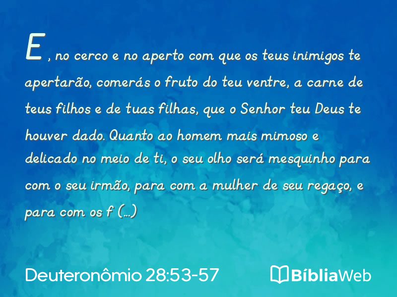 Deuteronômio 28:53-57 em imagem para compartilhar