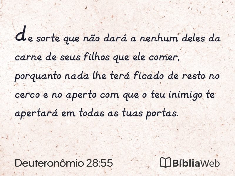 Deuteronômio 28:55 em imagem para compartilhar