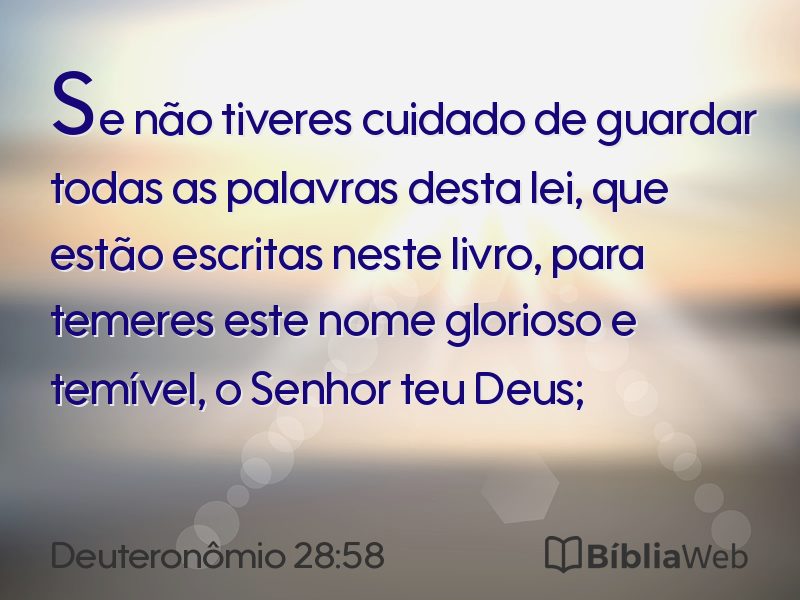 Deuteronômio 28:58 em imagem para compartilhar