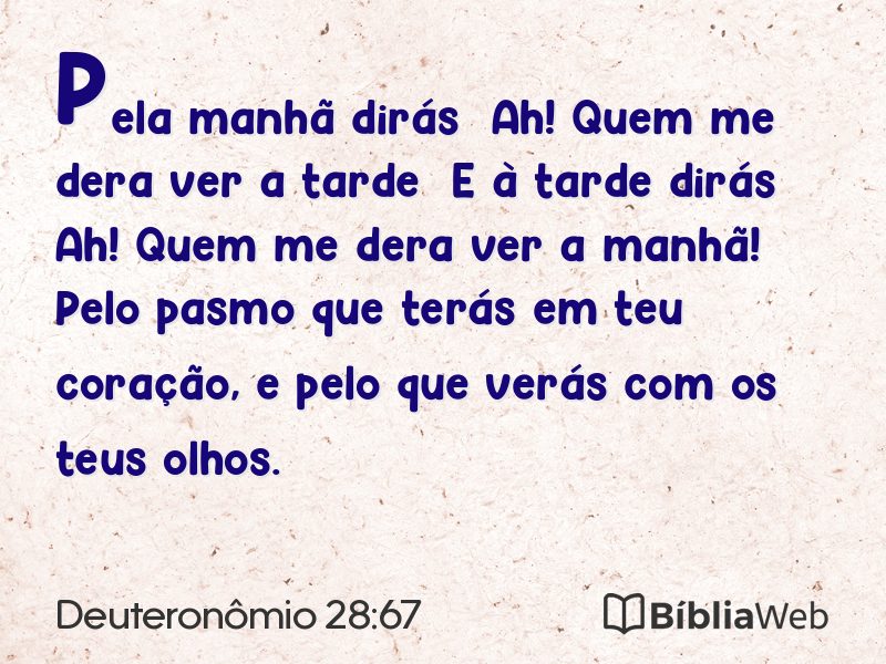 Deuteronômio 28:67 em imagem para compartilhar