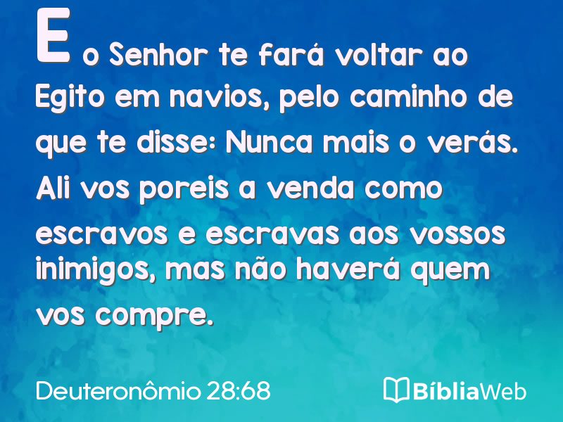 Deuteronômio 28:68 em imagem para compartilhar