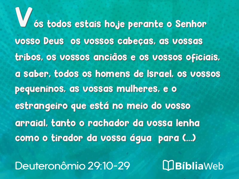 Deuteronômio 29:10-29 em imagem para compartilhar