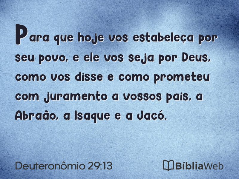 Deuteronômio 29:13 em imagem para compartilhar