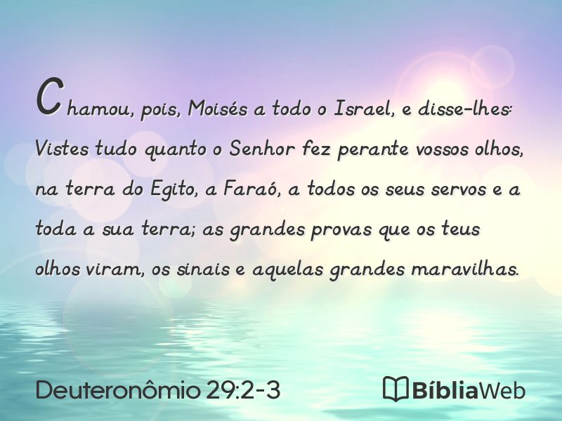Deuteronômio 29:2-3 em imagem para compartilhar