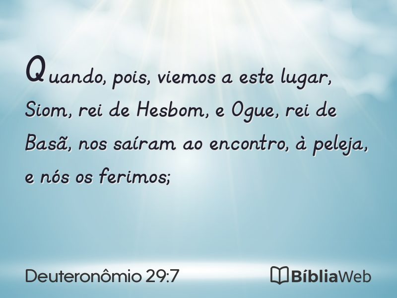 Deuteronômio 29:7 em imagem para compartilhar
