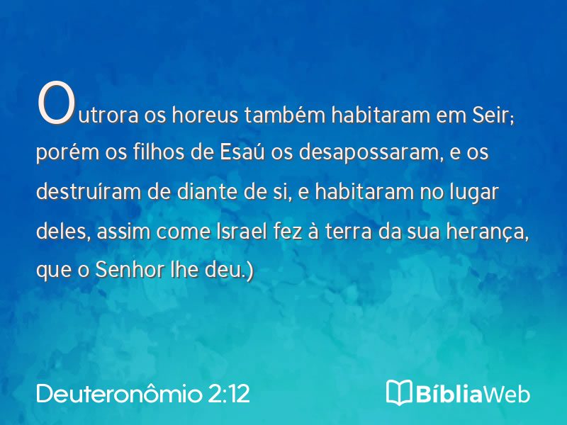 Deuteronômio 2:12 em imagem para compartilhar