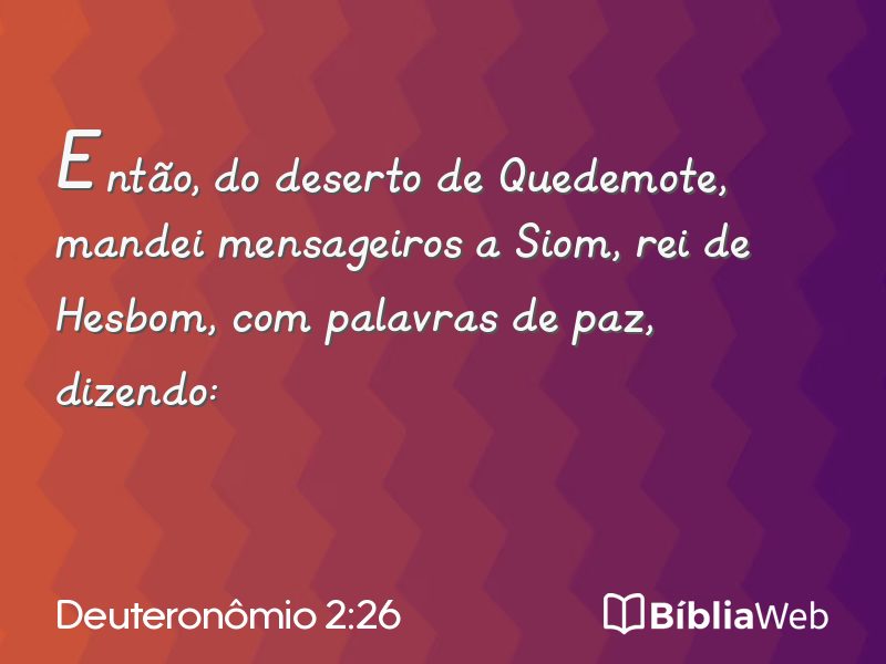 Deuteronômio 2:26 em imagem para compartilhar