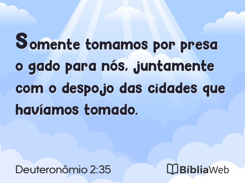 Deuteronômio 2:35 em imagem para compartilhar
