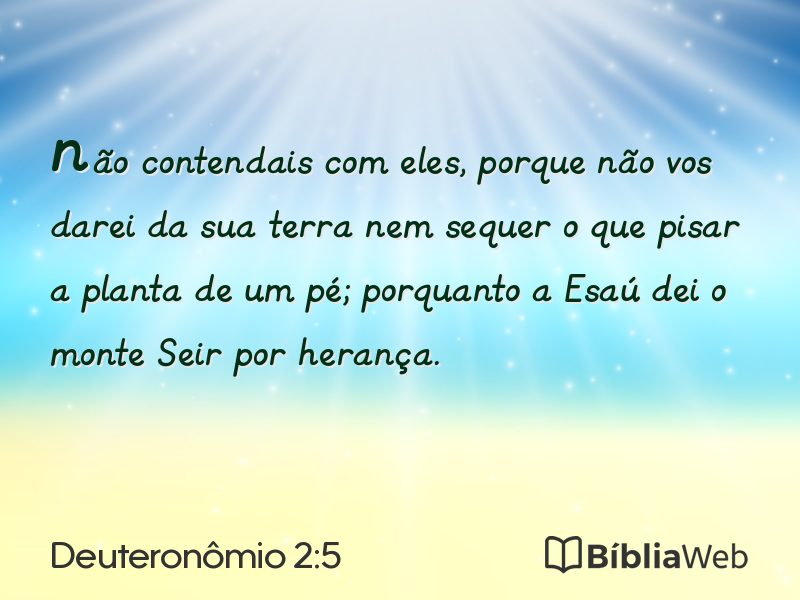 Deuteronômio 2:5 em imagem para compartilhar