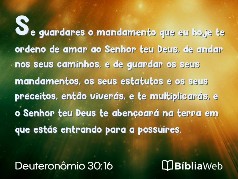 Deuteronômio 30:16 em imagem para compartilhar