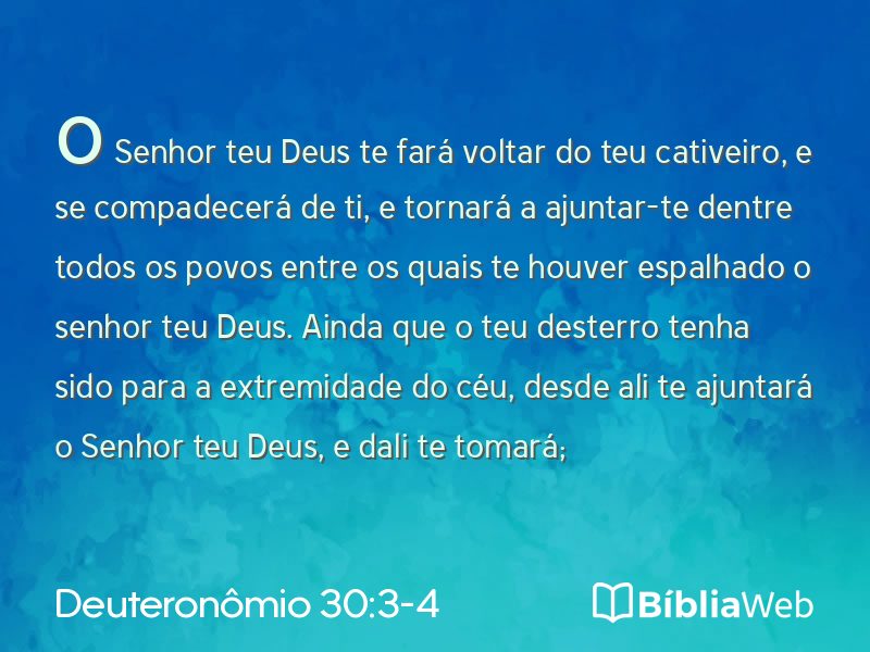 Deuteronômio 30:3-4 em imagem para compartilhar