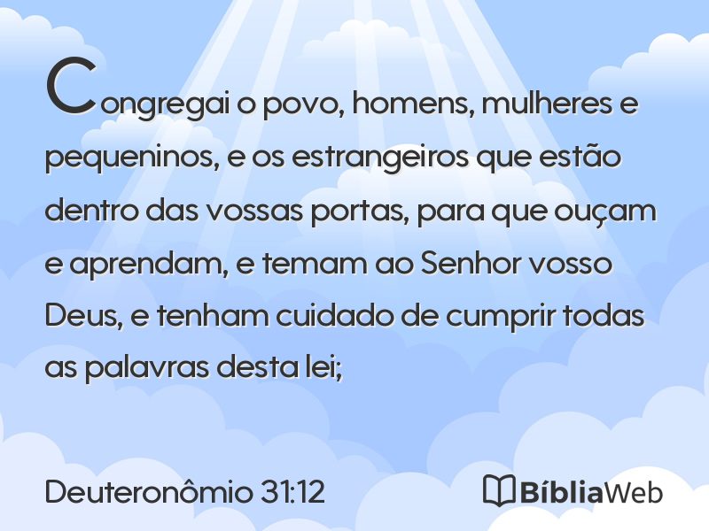 Deuteronômio 31:12 em imagem para compartilhar