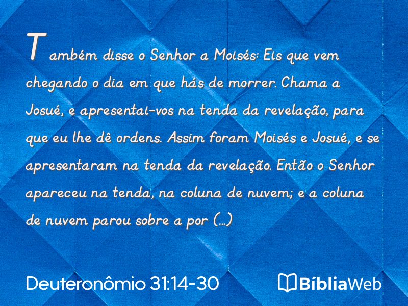 Deuteronômio 31:14-30 em imagem para compartilhar
