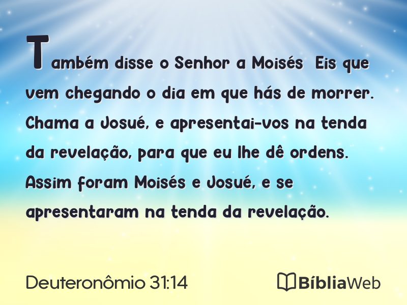 Deuteronômio 31:14 em imagem para compartilhar