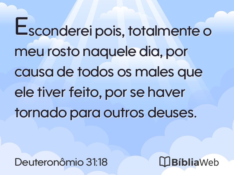 Deuteronômio 31:18 em imagem para compartilhar